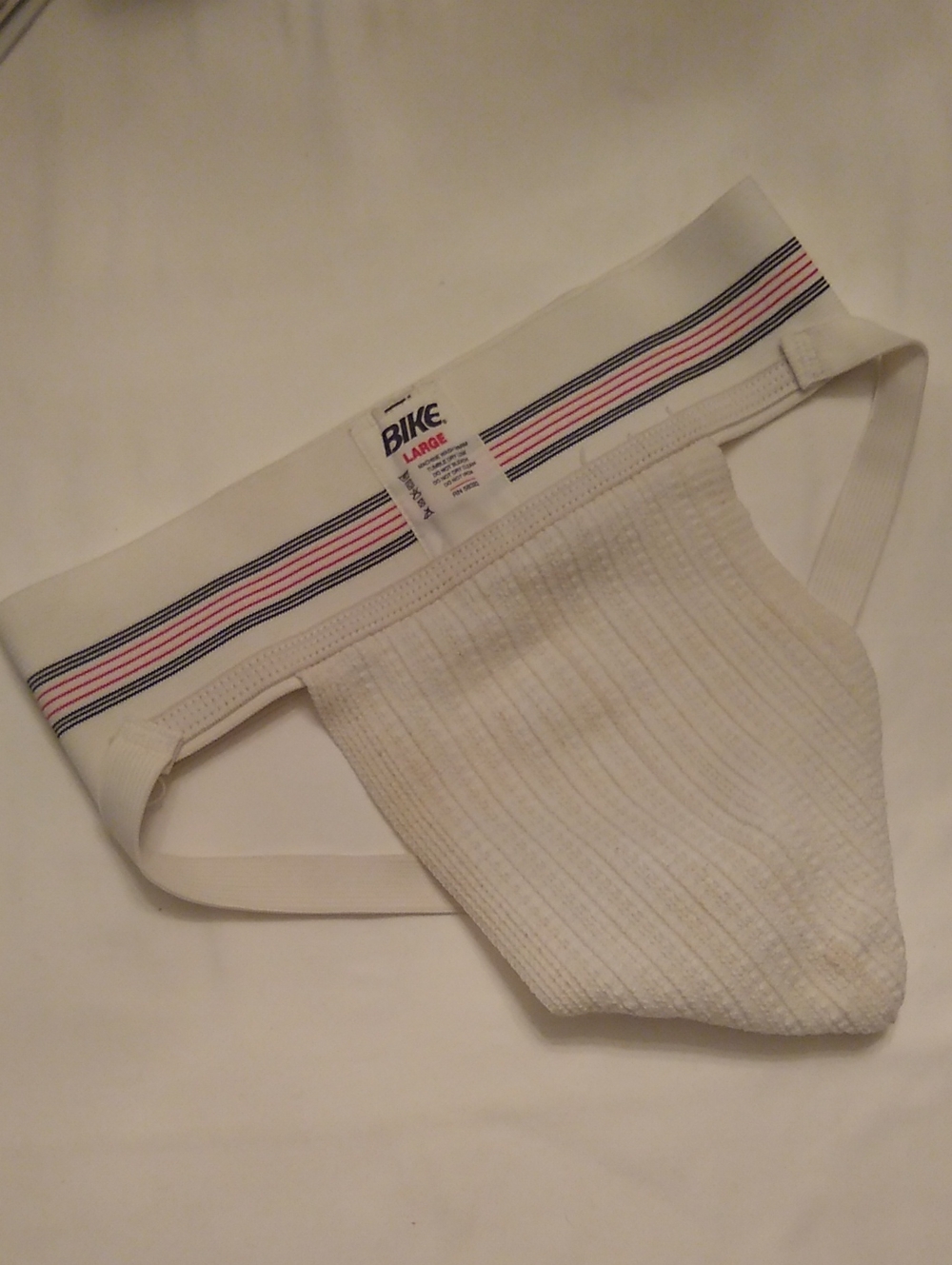 BIKE Old School Men’s Jock Supportive Athletic Jockstrap with Striped Waistband